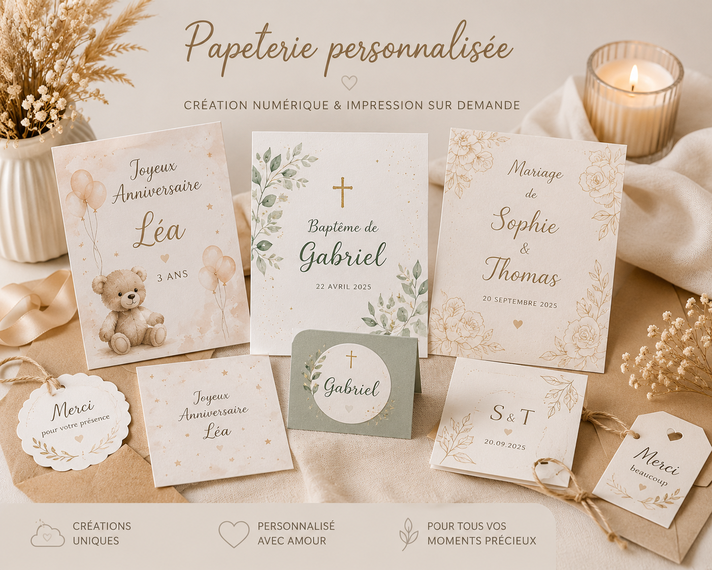 Papeterie personnalisée – Création numérique & impression sur demande